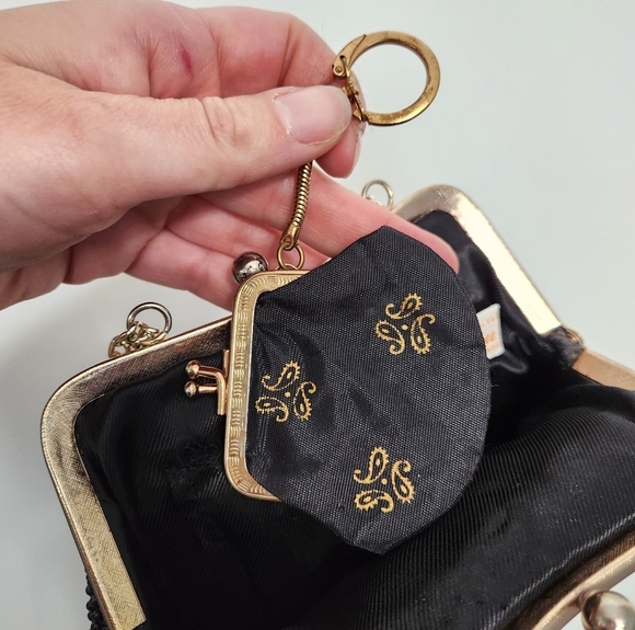 Vintage Style By Du Val Black Beaded Evening Bag - Picture 7 of 14